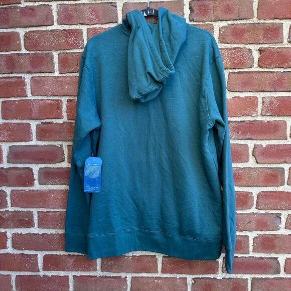 Life is Good Men's sweatshirt Green Santa christmas Fleece Hoodie large NEW - Picture 4 of 8